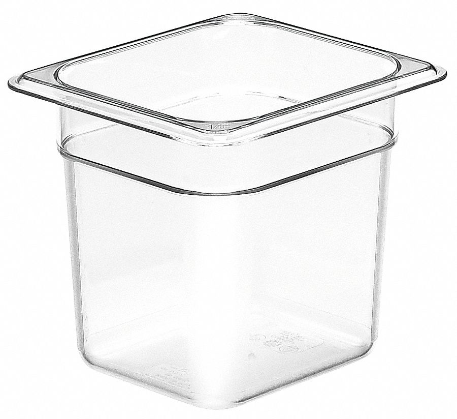 FOOD PAN, SIXTH SIZE, CLEAR,PK6