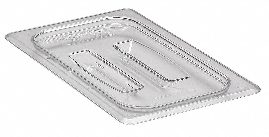 Food Pan Lid: Fourth Size, NSF Certified, 10 7/16 in Overall Lg, 6 3/8 in Overall Wd