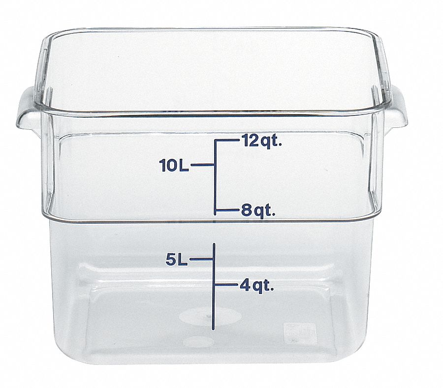 CAMBRO, 12 qt Capacity, Clear Body, Food Storage Container - 4UJZ3 ...