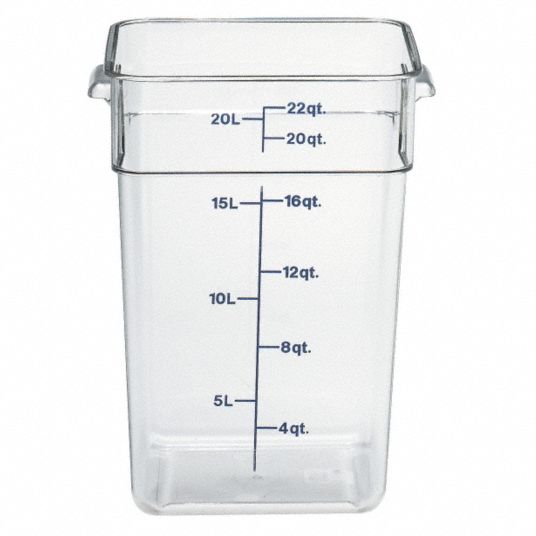 CAMBRO, 22 qt Capacity, Clear Body, Food Storage Container - 4UJZ5 ...