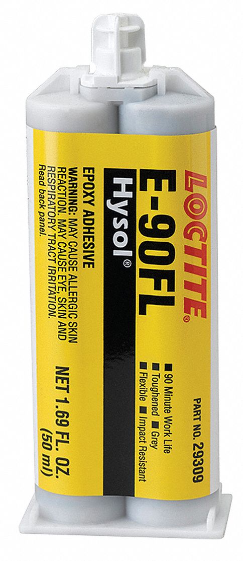 EPOXY ADHESIVE, E-90FL, AMBIENT CURED, 50 ML, DUAL-CARTRIDGE, GREY, THICK LIQUID