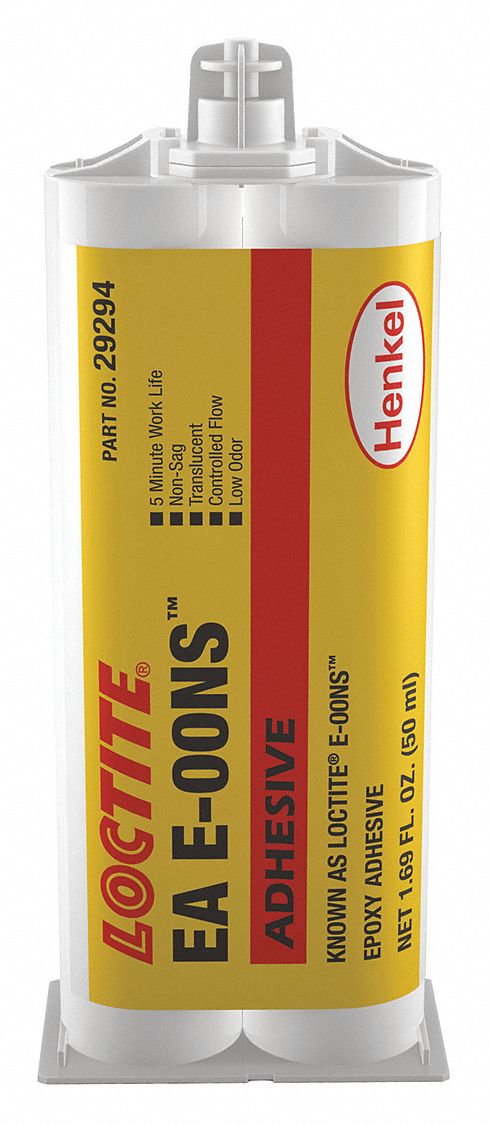 EPOXY ADHESIVE, E-00NS, AMBIENT CURED, 50 ML, DUAL-CARTRIDGE, YELLOW, PASTE