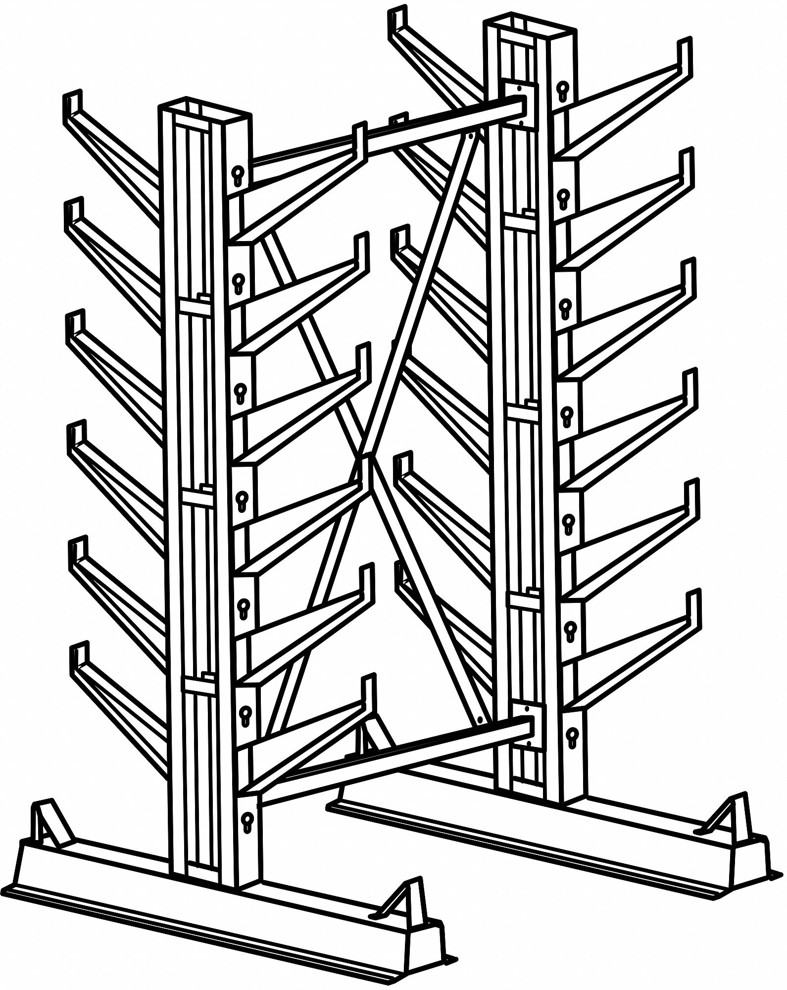 JARKE Rack Cantilever , Acero , Altura Total 7 pies , Ancho Total 45 ...