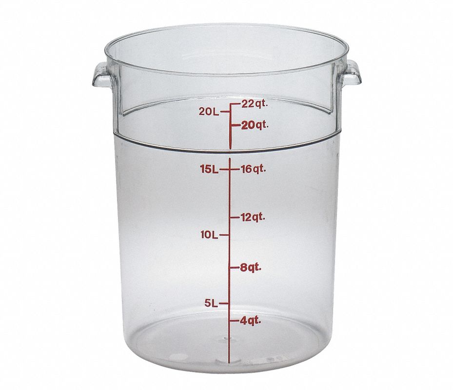 CAMBRO Contenedor Redondo para Almacenaje, Color Claro, 13-1/2" x 13-1