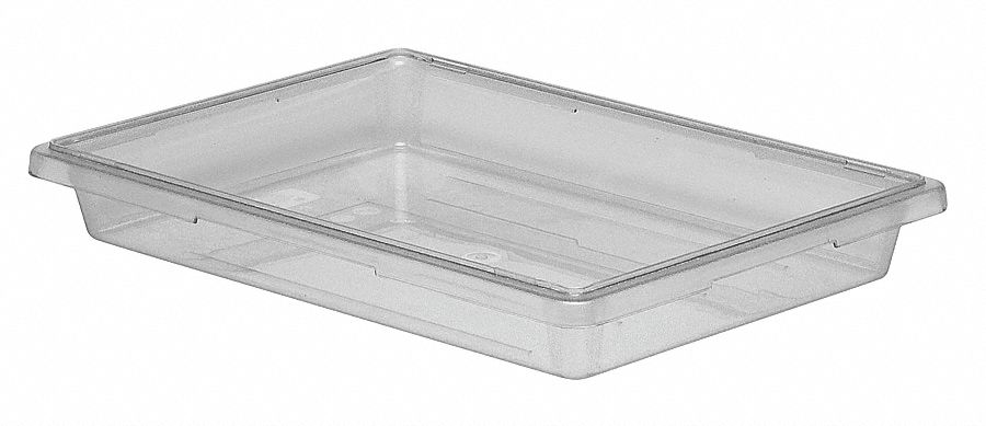 Food Storage Box: 5 gal Capacity, Clear Body, Polycarbonate, Includes Handle, NSF Certified