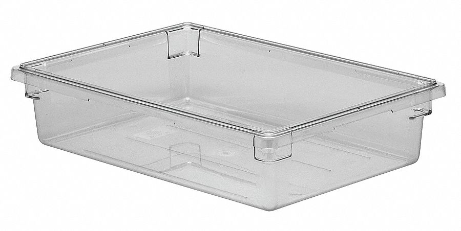 Food Storage Box: 8.8 gal Capacity, Clear Body, Polycarbonate, Includes Handle, NSF Certified