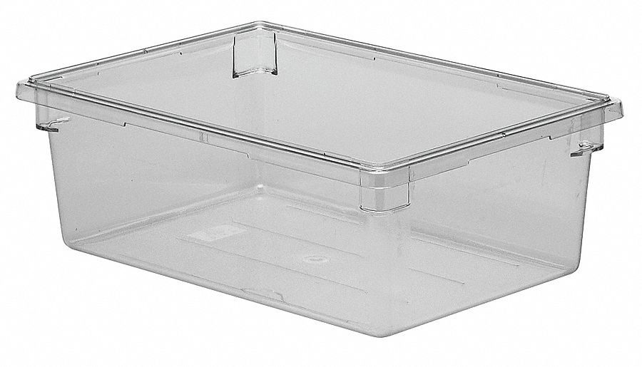 Food Storage Box: 13 gal Capacity, Clear Body, Polycarbonate, Includes Handle, NSF Certified