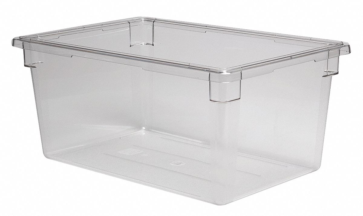 Food Storage Box: 17 gal Capacity, Clear Body, Polycarbonate, Includes Handle, NSF Certified