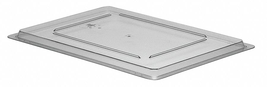 Flat Lid: Clear Body, Clear Lid, Polycarbonate, 26 in Overall Lg, 18 in Overall Wd, Clear