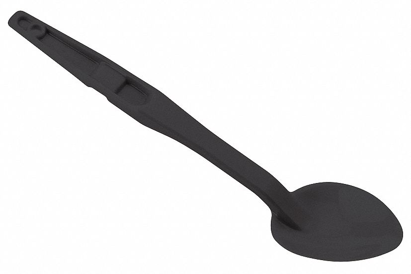 Serving Spoon: 13 1/8 in Overall Lg, 1.5 oz Capacity, Black, NSF Certified, Polycarbonate