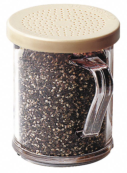 SHAKER,SALT/PEPPR,CLEAR W/BEIGE LID,PK12