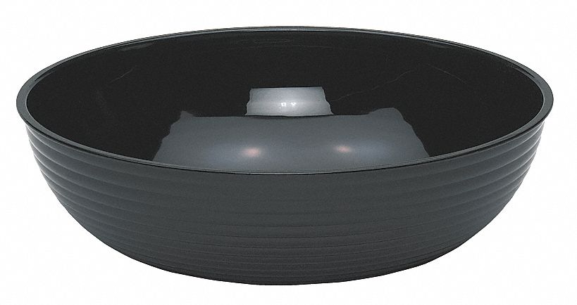 Bowls: Camwear, 11.2 qt Capacity, Black, 15 in Dia, 5 in Overall Ht
