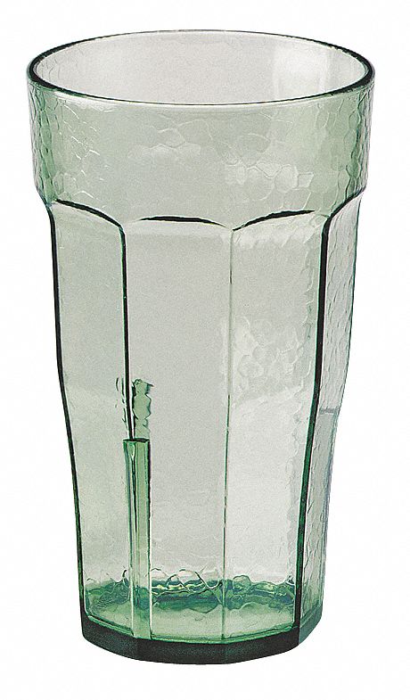 Tumbler: Classic, 12 fl oz Capacity, Clear, Plastic, 3 1/8 in Dia, 5 in Overall Ht, Clear