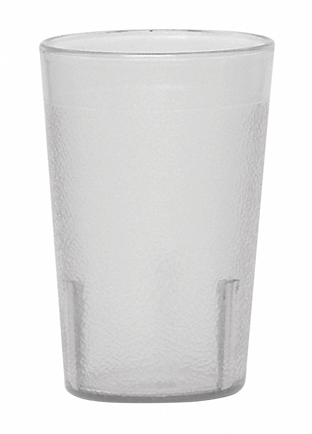 Tumbler: Sani Rim, 8 fl oz Capacity, Clear, Polycarbonate, 2 5/8 in Dia, 3 7/8 in Overall Ht