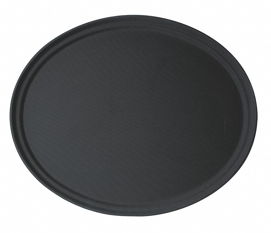 CAMBRO Charola,Ovalado,L 22 pulg.,Negro,PQ6 Charolas para Servicio de Alimentos 4UKR3