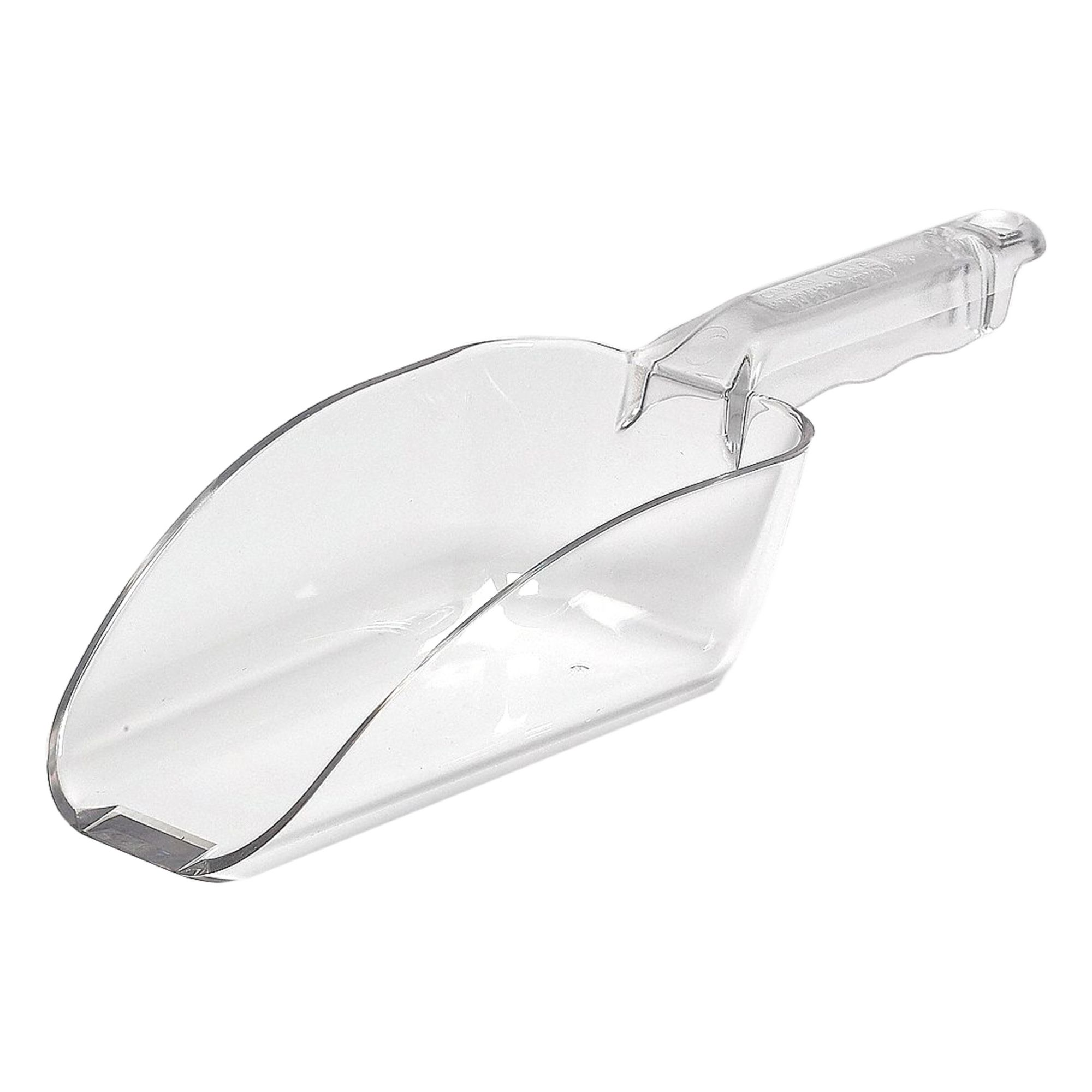 Scoop: NSF Certified, Clear, Scoop, 4 3/4 in Handle Lg, Polycarbonate, 24 oz Capacity