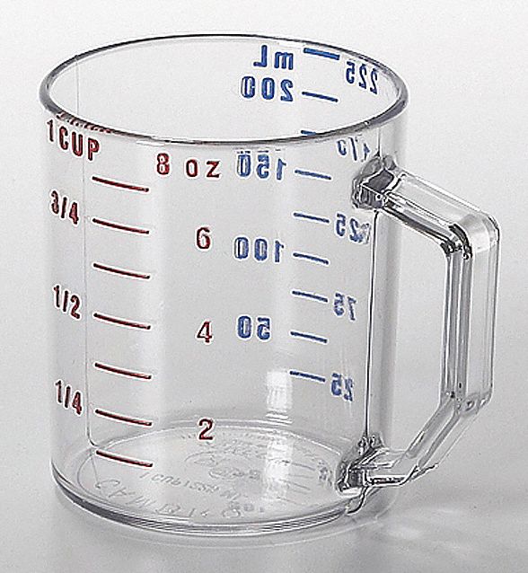 6ZEN6 - Dry Measuring Cup 1 Cup Clear PK12
