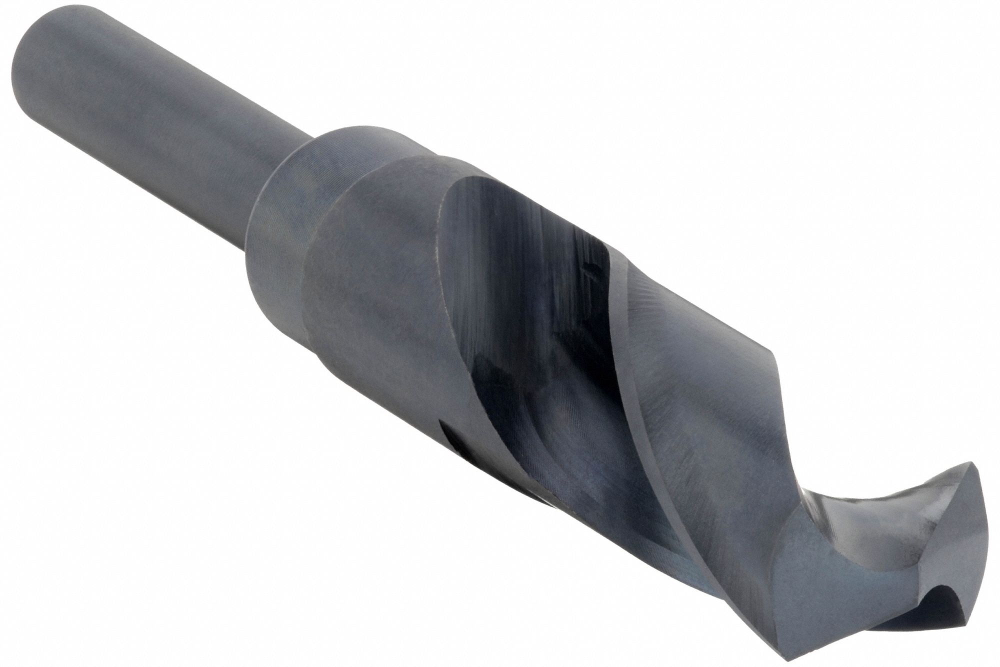 Reduced Shank Drill Bit: 59/64", 118° Point, Black Oxide HSS