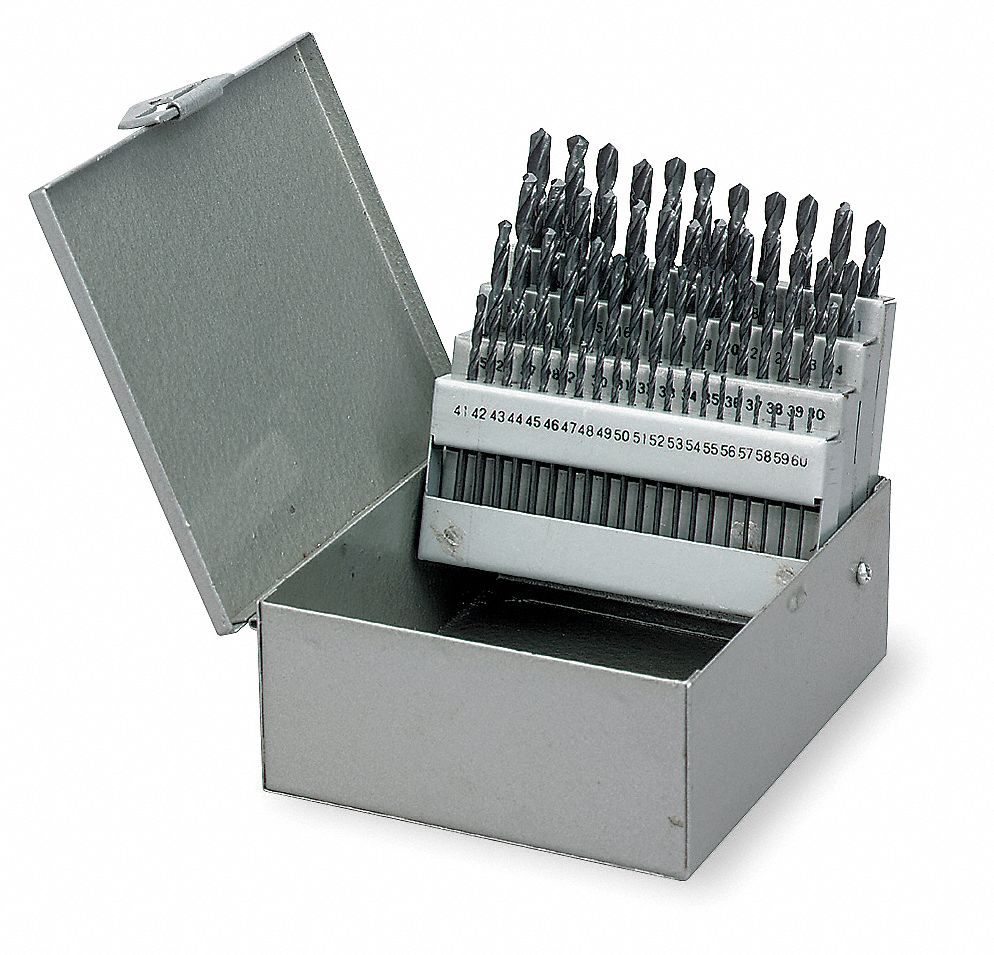 WESTWARD Jobber Drill Bit Set, Drill Bit Point Angle 135 ° 4UM93