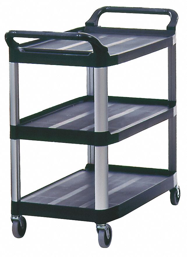 Rubbermaid Commercial Off-White 3-Shelf Open Sided Utility Cart