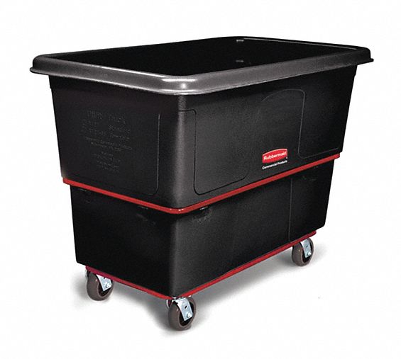 CUBE TRUCK,HDPE,BLACK,16.0 CU. FT.