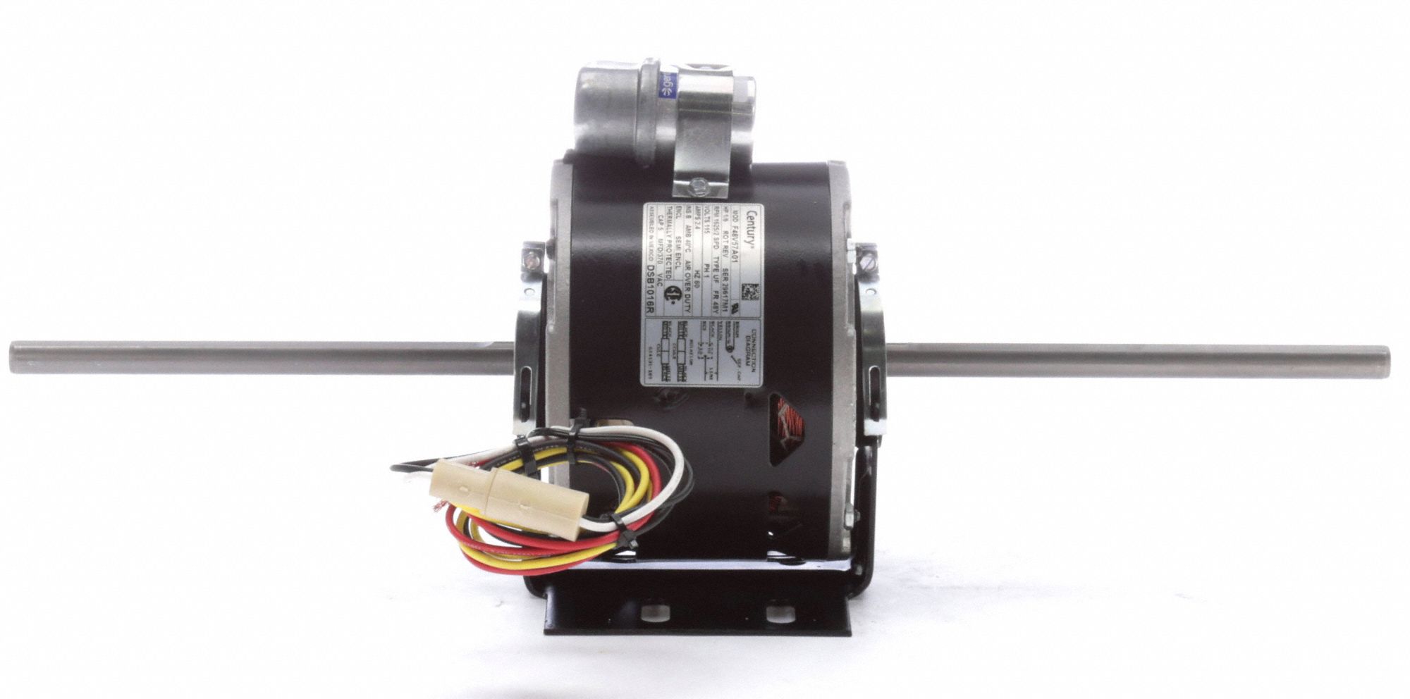 CENTURY Room Air Conditioner Motor: 2 Speed, 1/6 HP, 1,625 Nameplate ...