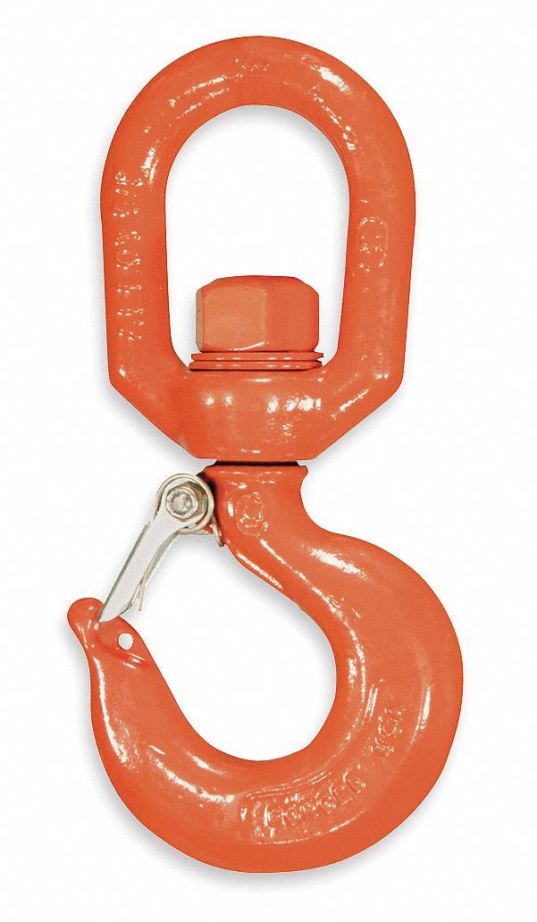 Slip Hook, Alloy Steel, 80 Grade, Swivel Eye, 4000 lb Working Load