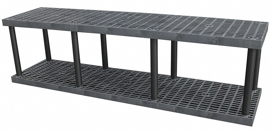 STRUCTURAL PLASTICS, 96 in x 24 in, 27 in Overall Ht, Plastic Shelving