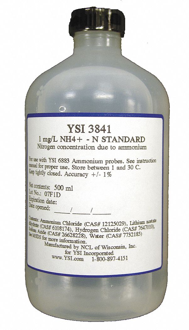 Calibration Solution - Ammonium Standard: Lab, 500 mL, 1 mg/L, 1