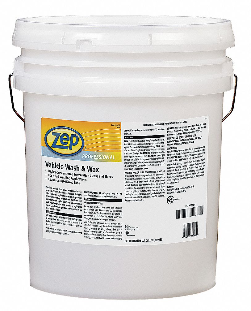 ZEP PROFESSIONAL Vehicle Wash & Wax, 5 Gal 4UZE1R12635 Grainger