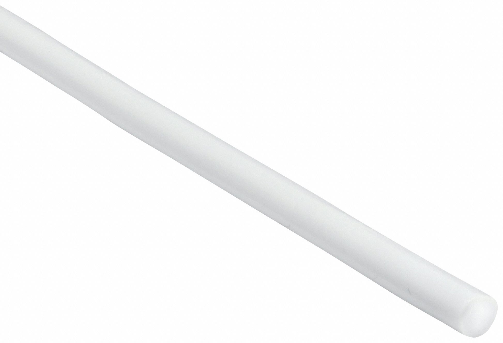 Plastic Welding Rod: Polypropylene, Round, 1/8 in x 48 in, White, 1 lb, 56 PK