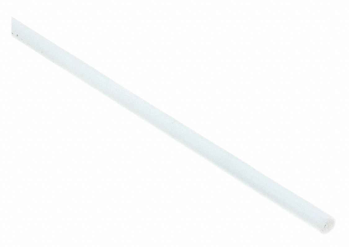 Plastic Welding Rod: HDPE, Std, Round, 3/16 in x 48 in, Off-White, 1 lb, 24 PK