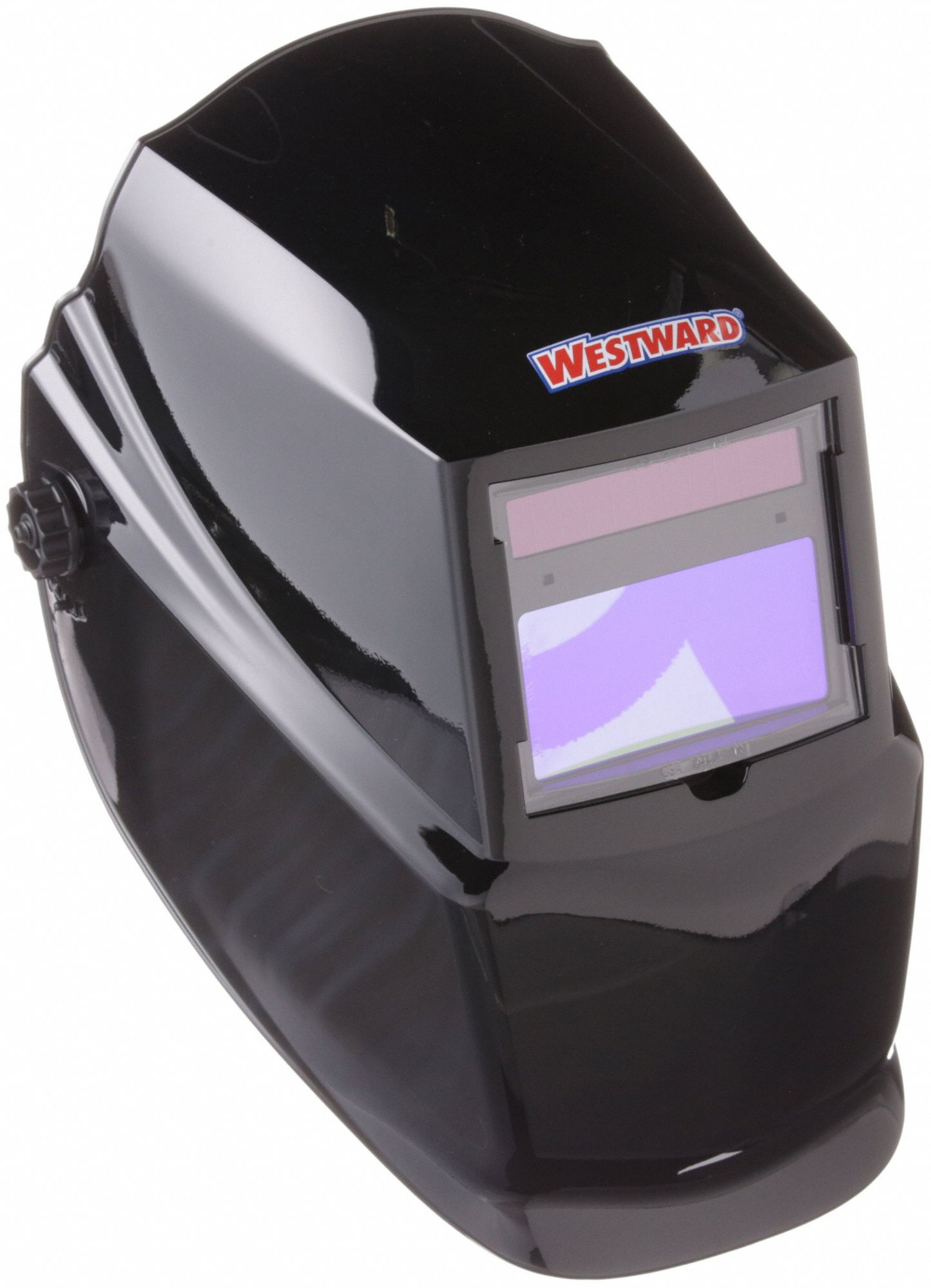 WESTWARD Welding Helmet: Auto-Darkening, 2 Arc Sensors, Black, W10, 3.82 in  x 1.85 in, Analog, Nylon