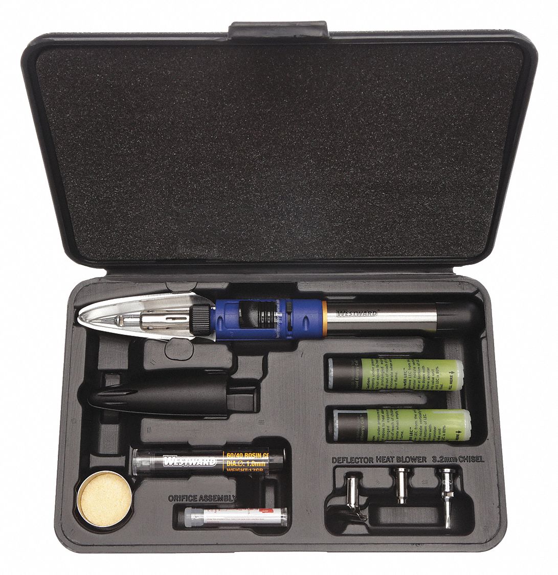 WESTWARD, PRO, Soldering Iron Kit, Butane Soldering Iron Kit 4UZZ94UZZ9 Grainger