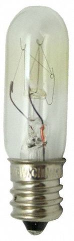 INCANDESCENT BULB, CANDELABRA SCREW (E12), (T) TUBULAR, T4½, 6T4½, WHITE
