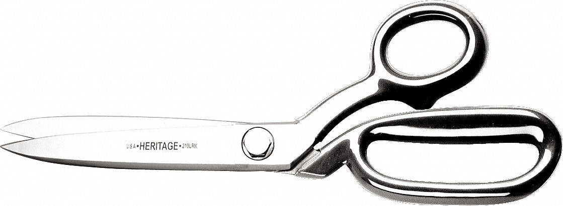 INDUSTRIAL SHEARS, RIGHT-HAND, 11 1/4 IN OVERALL L, STRAIGHT, STEEL, FINE, SILVER