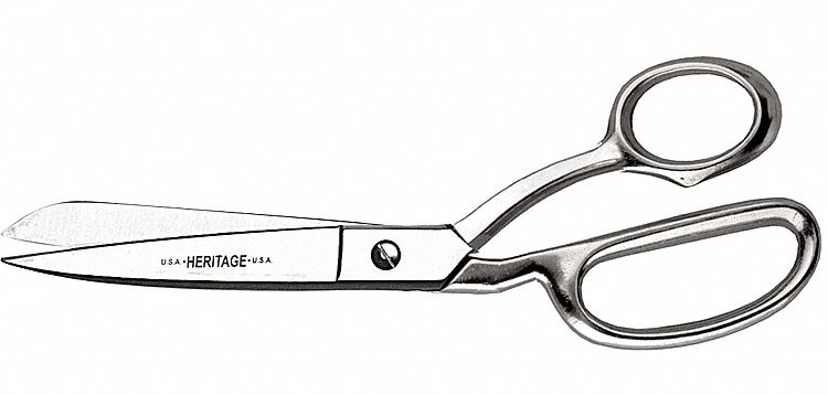 K-Tool International® KTI-73110 - 10-1/4 Spring Loaded Bent Handle General  Purpose Scissors 