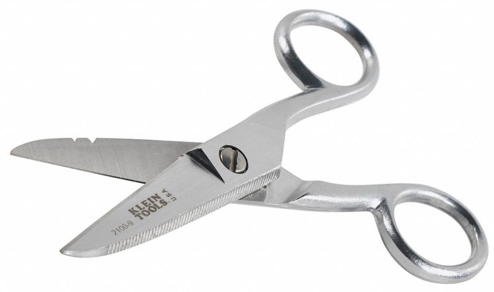 KLEIN TOOLS Electricians Scissors: Ambidextrous, 5 1/4 in Overall Lg ...