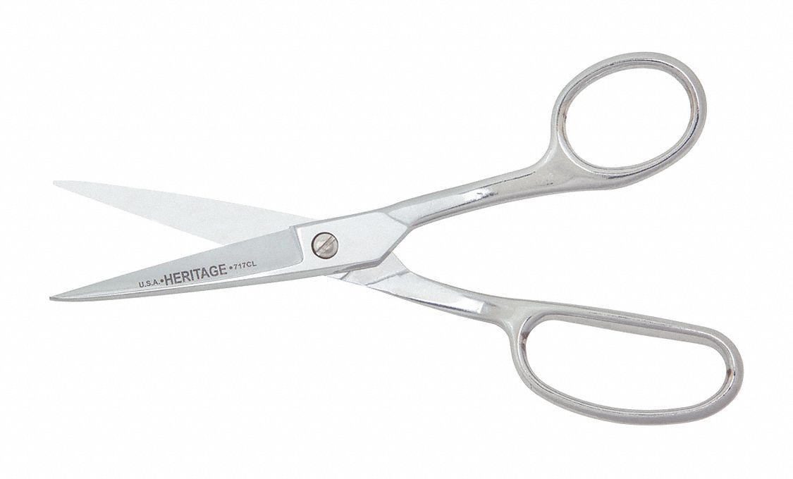 HERITAGE, LeftHand, 8 in Overall Lg, Carpet Shears 4VAV1GP717CL