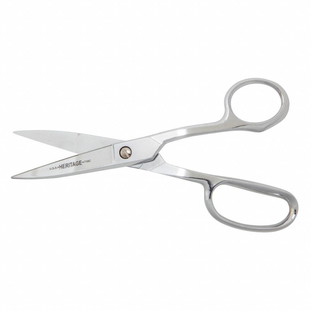 HERITAGE Carpet Shears: Right-Hand, 8 1/4 in Overall Lg, Straight ...