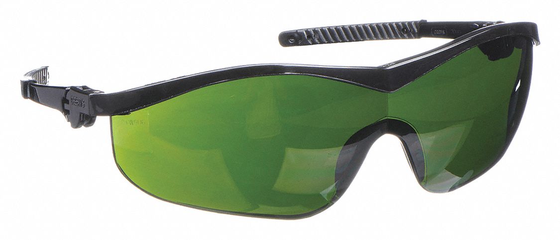 Safety Glasses: Scratch-Resistant, Half-Frame, W5, Metal Detectable, Black Frame Color