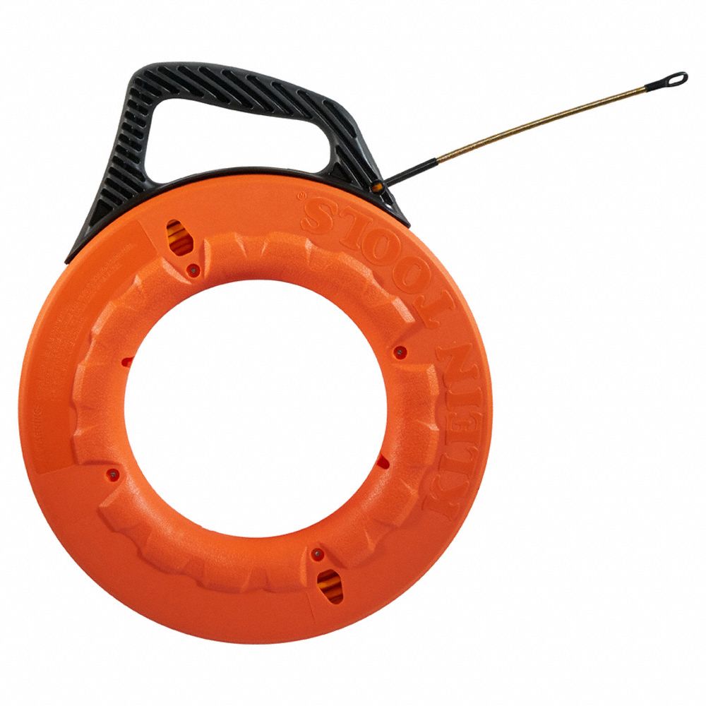 KLEIN TOOLS 100 ft. Marked Fish Tape, Fiberglass, 3/16 in Tape Size