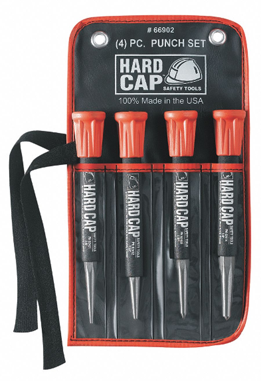 MAYHEW Combination Punch Set 7 in Overall Lg, 4 Pieces, Center Punch