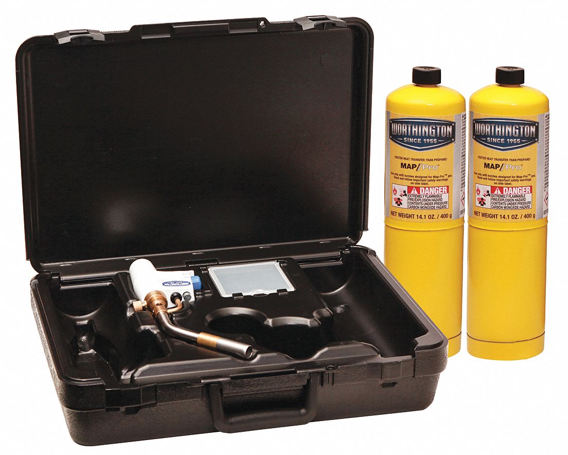 WORTHINGTON Swirl Torch Kit w/ Cylinder, MAPP/PRO, Self Igniting, 4500
