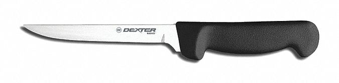 Boning Knife: Curved, 11 in Overall Lg, Steel Blade, Sanitary Polypropylene Handle