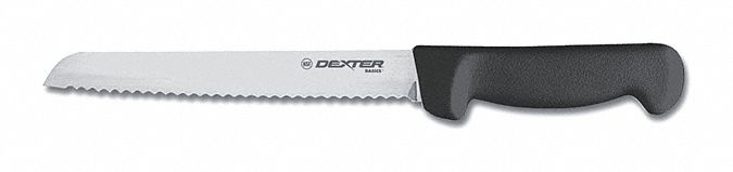 DEXTER RUSSELL Cuchillo para pan Tipo Rebanador, 8 de Longitud, Color del  Mango Negro - Cuchillería Comercial - 4VEA5