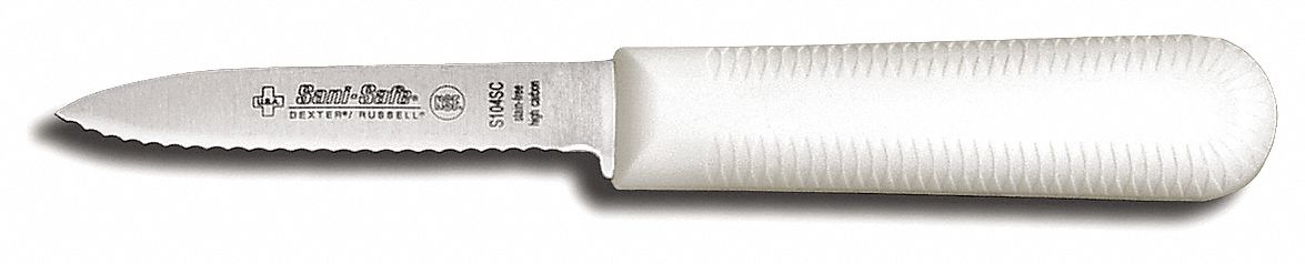 PARING KNIFE,3-1/4 IN,SCALLOPED,WHI