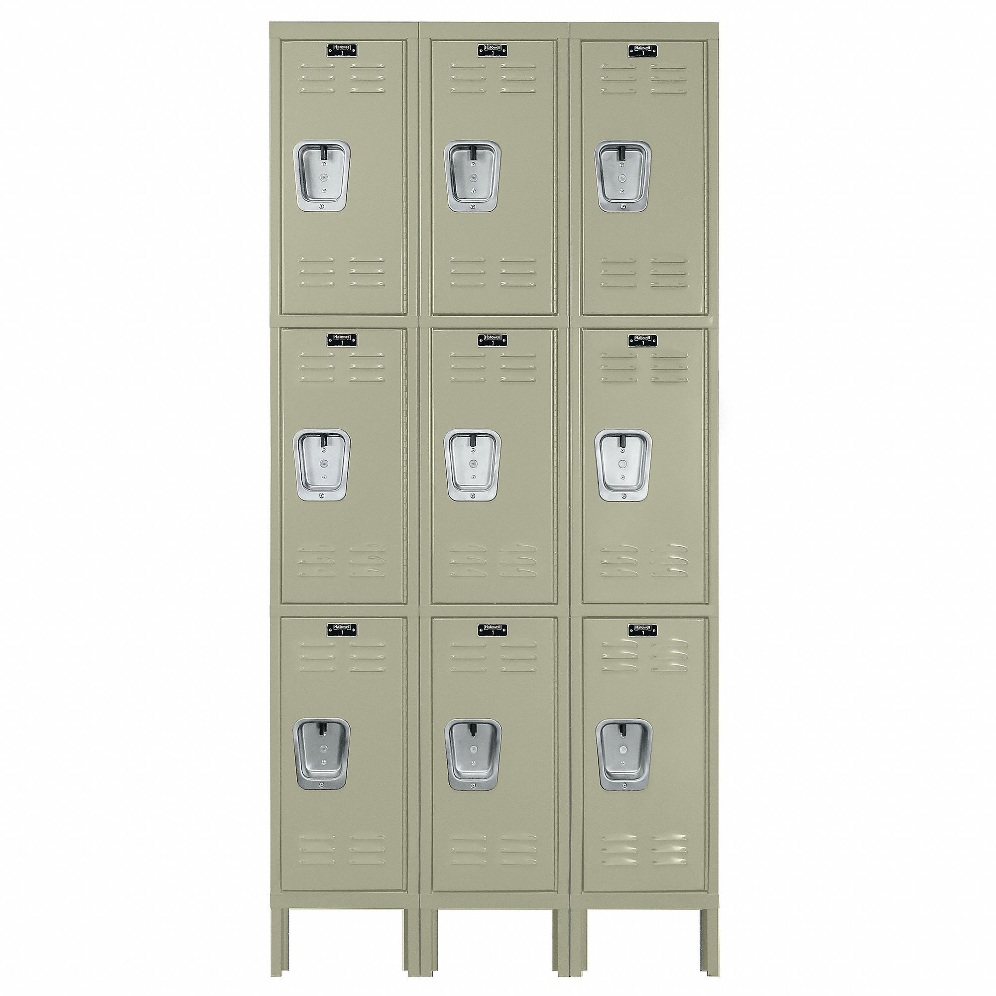 HALLOWELL Wardrobe Locker: 36 in x 18 in x 78 in, Louvered, 3 Tiers, 3 ...