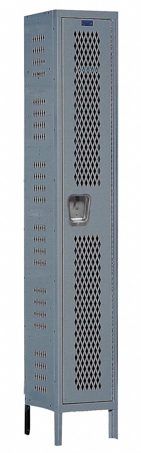 Wardrobe Locker: 12 in x 12 in x 78 in, Ventilated, 1 Tiers, 1 Units Wide, Padlock Hasp