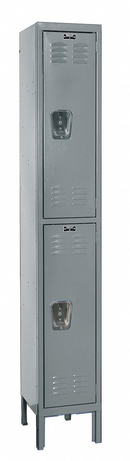 Wardrobe Locker: 12 in x 12 in x 66 in, Louvered, 2 Tiers, 1 Units Wide, Padlock Hasp